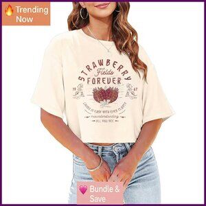 Women's Cropped T-Shirt Rock Music Graphic Print Short Sleeve Summer Top